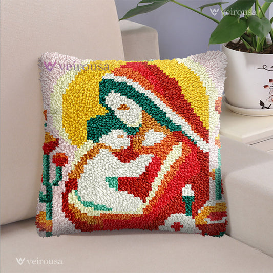 Veirousa Mom Protecting Child Latch Hook Pillow Kit