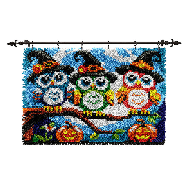 Veirousa Owl Witches Halloween Latch Hook Rug Kit