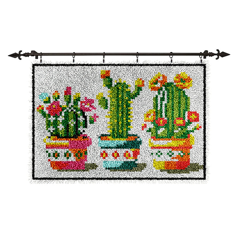 Veirousa Potted Cactus Latch Hook Rug Kit