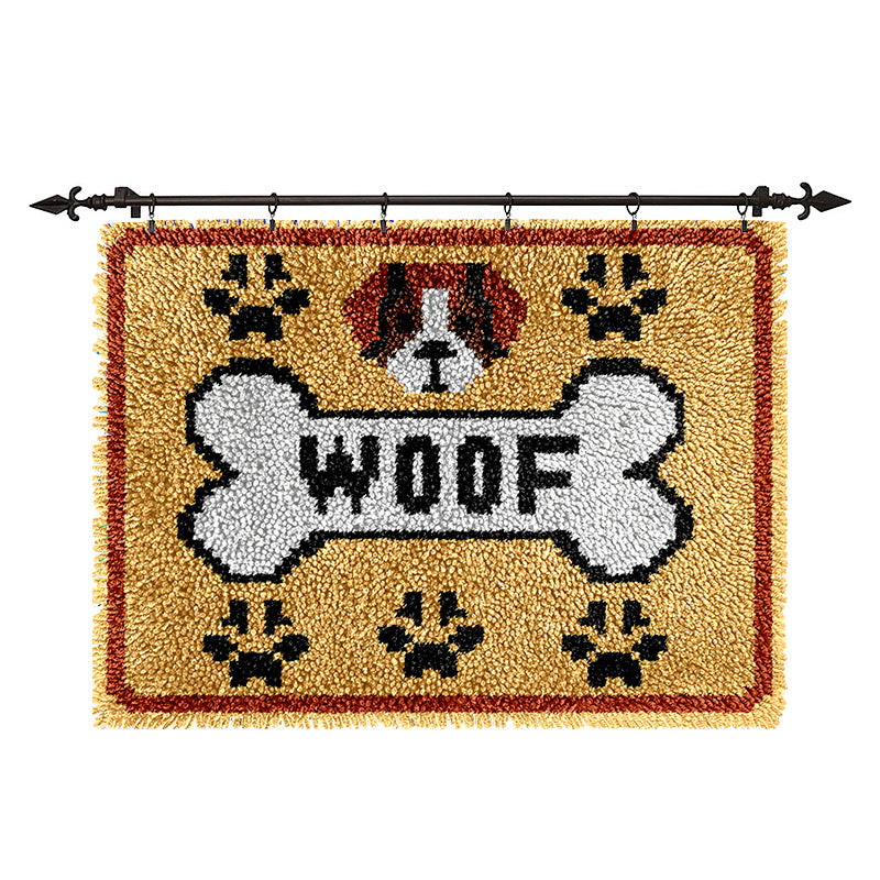 Veirousa Woof with Dog Bone Latch Hook Rug Kit